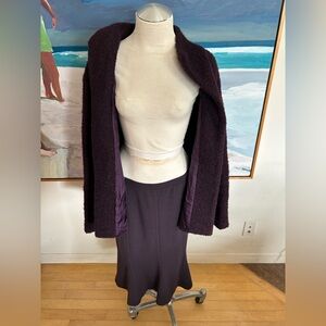 EILEEN FISHER Purple Wool Viscose Flounce Hem  Skirt, Sz, XL